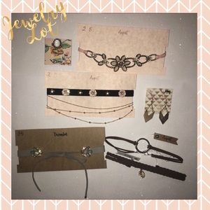Jewelry lot! Choker necklaces, earrings, rings!